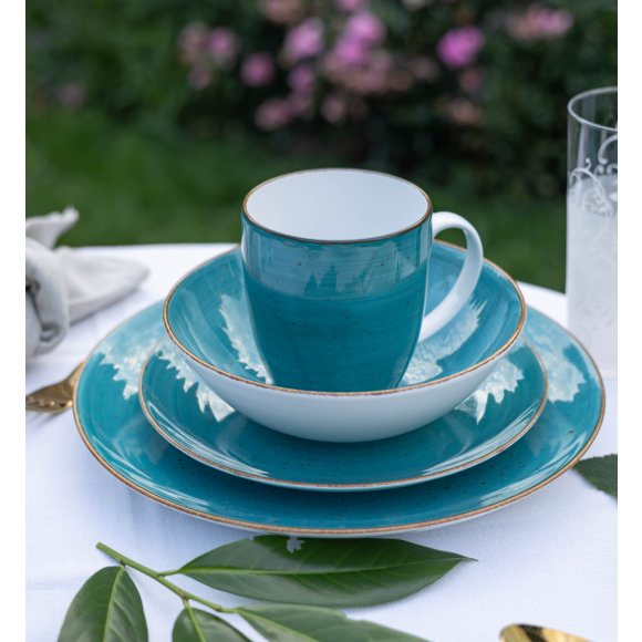 LUBIANA BOSS 6630L Serwis obiadowy 72 el / 18 osób / morski / porcelana ręcznie malowana