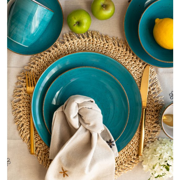 LUBIANA BOSS 6630L Serwis obiadowy 96 el / 24 osoby / morski / porcelana ręcznie malowana