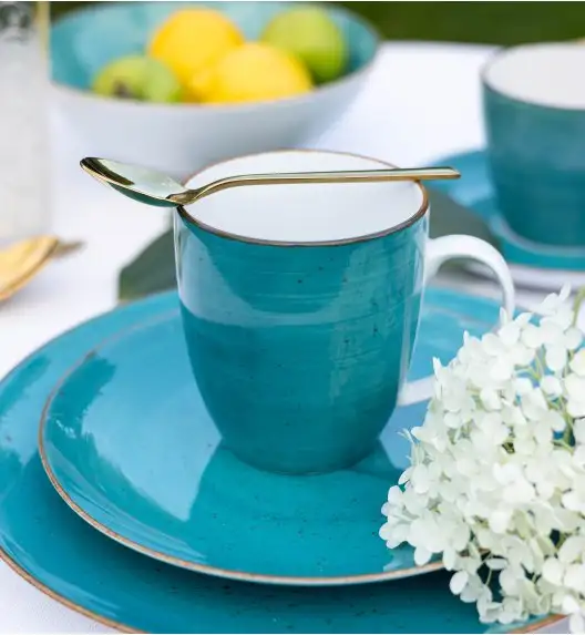 LUBIANA BOSS 6630L Serwis obiadowy 76 el / 18 osób / morski / porcelana ręcznie malowana