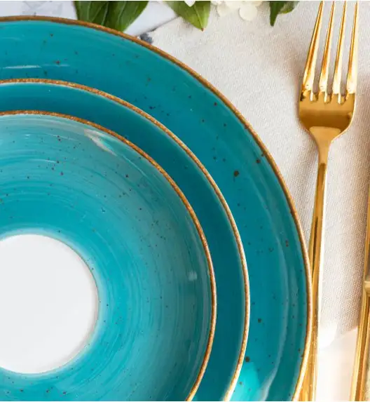 LUBIANA BOSS 6630L Serwis obiadowy 76 el / 18 osób / morski / porcelana ręcznie malowana