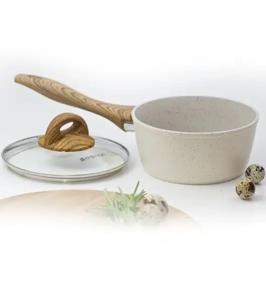 AMBITION NATURE Komplet Garnki z pokrywkami 6 el + patelnia 20, 28 cm + pokrywki uniwersalne