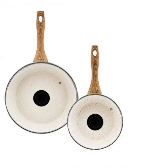 AMBITION NATURE Komplet Garnki z pokrywkami 6 el + patelnia 20, 28 cm + pokrywki uniwersalne