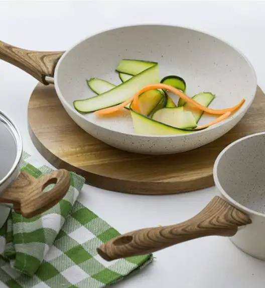 AMBITION NATURE Komplet Garnki z pokrywkami 6 el + patelnia 20, 28 cm + pokrywki uniwersalne