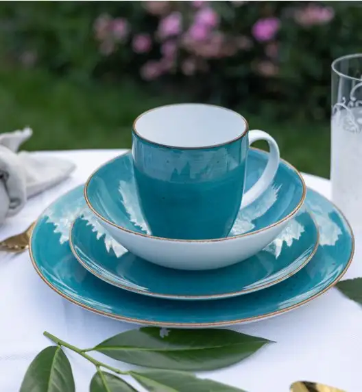 LUBIANA BOSS 6630L Serwis obiadowo - kawowy 72 el / 12 osób / morski / porcelana ręcznie malowana