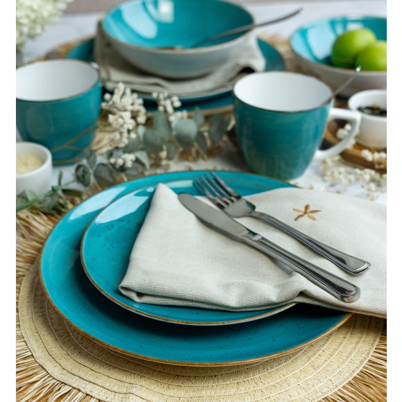 LUBIANA BOSS 6630L Serwis obiadowo - kawowy 144 el / 24 osób / morski / porcelana ręcznie malowana