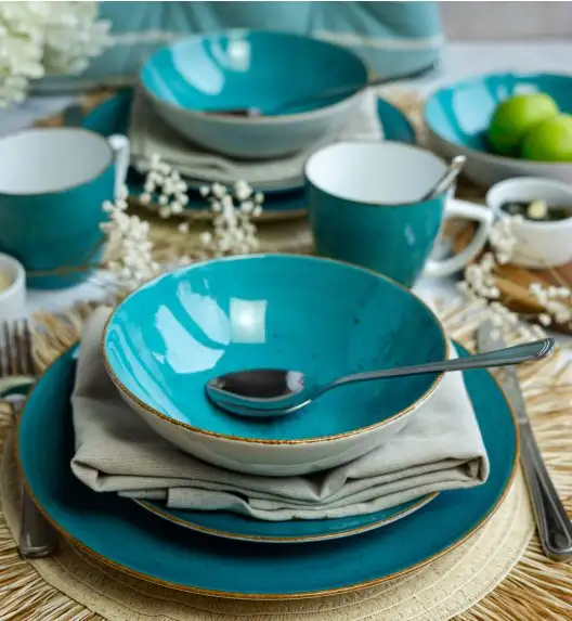 LUBIANA BOSS 6630L Serwis obiadowo - kawowy 152 el / 24 osoby / morski / porcelana ręcznie malowana