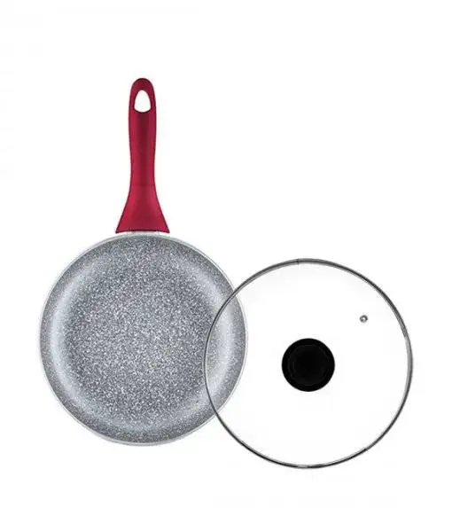 AMBITION JASPER Patelnia 24 cm + pokrywka uniwersalna / nieprzywierająca powłoka Qualum Basic Stone Edition