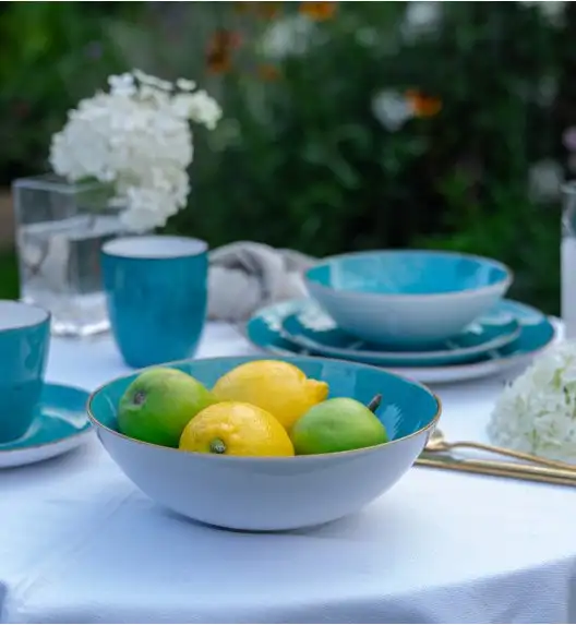 LUBIANA BOSS 6630L 6 x Salaterka 15 cm / morska / porcelana ręcznie malowana