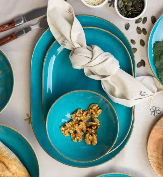 LUBIANA BOSS 6630L 6 x Salaterka 15 cm / morska / porcelana ręcznie malowana