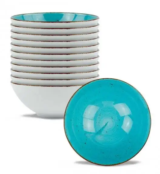 LUBIANA BOSS 6630L 12 x Salaterka 15 cm / morska / porcelana ręcznie malowana