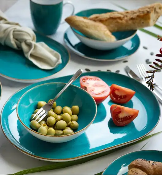 LUBIANA BOSS 6630L Półmis 33 cm / morski / porcelana ręcznie malowana