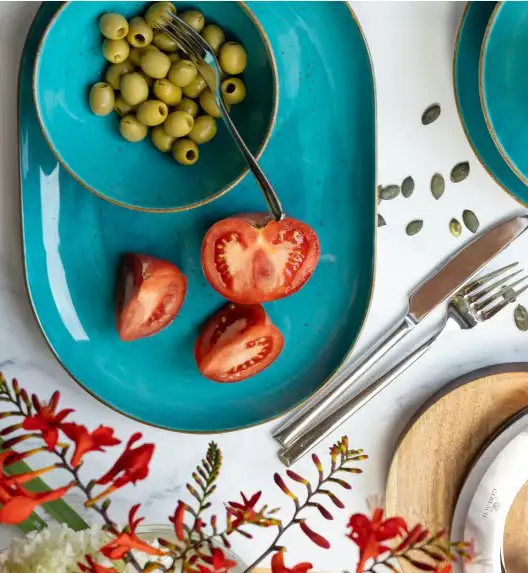 LUBIANA BOSS 6630L Półmis 33 cm / morski / porcelana ręcznie malowana