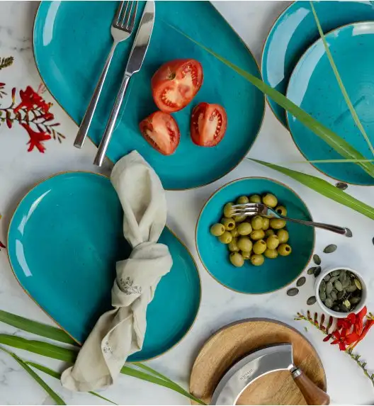 LUBIANA BOSS 6630L Półmis 33 cm / morski / porcelana ręcznie malowana