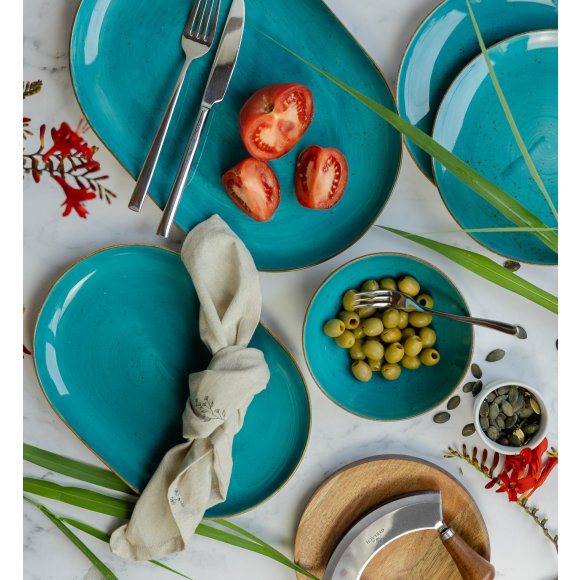 LUBIANA BOSS 6630L Półmis 33 cm / morski / porcelana ręcznie malowana