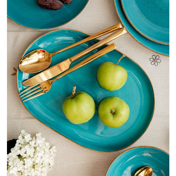 LUBIANA BOSS 6630L Półmis 28 cm / morski / porcelana ręcznie malowana