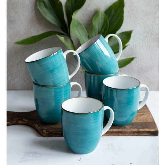 LUBIANA BOSS 6630L Kubek 380 ml 6 os / 6 el / morski / porcelana ręcznie malowana