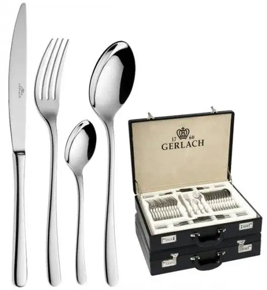 Gerlach Muza Sztućce Komplet 136 el (68W+68W) dla 24 osób w walizce / połysk 