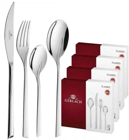Gerlach Flames Sztućce Komplet 96 el (4x24) pudełko / 24 osób / połysk