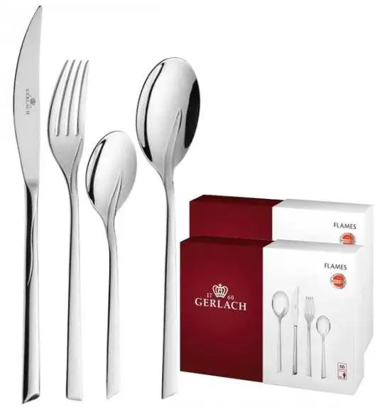 Gerlach Flames Sztućce Komplet 136 el pudełko / 24 osoby / połysk
