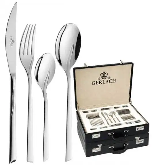 Gerlach Flames Sztućce Komplet 136 el walizka / 24 osoby / połysk