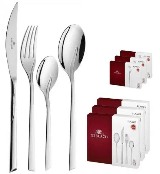 Gerlach Flames Sztućce Komplet 90 el (3x30 el) pudełko / 18 osób / połysk