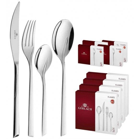 Gerlach Flames Sztućce Komplet 120 el (4x30 el) pudełko / 24 osoby / połysk