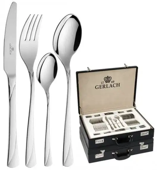 Gerlach Valor Sztućce Komplet 136 el w walizce (2x68W) / 24 osoby / połysk 