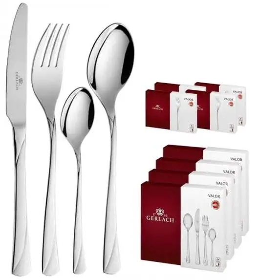 Gerlach Valor Sztućce Komplet 120 el (4x30) pudełko / 24 osoby / połysk