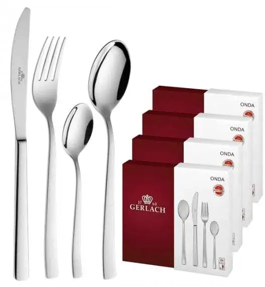 GERLACH ONDA Sztućce Komplet 96 el pudełko / 24 osoby / połysk