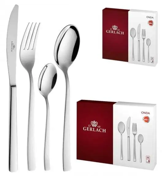 GERLACH ONDA Sztućce Komplet 92 el (68+24P) el pudełko / 18 osób / połysk