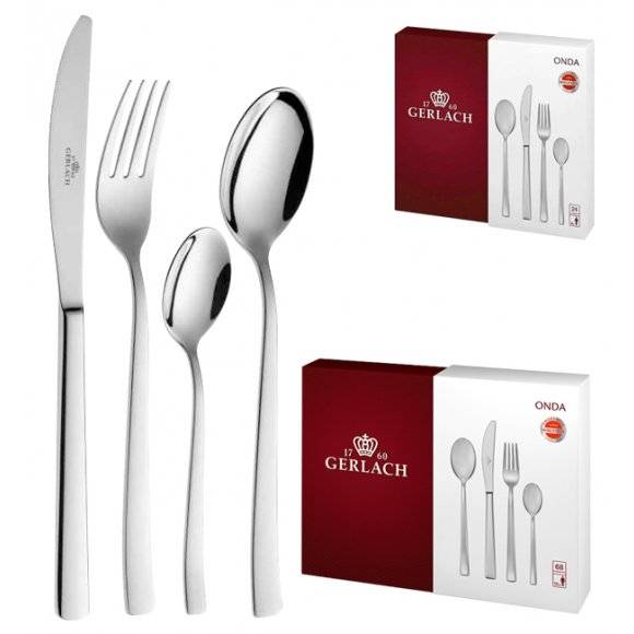 GERLACH ONDA Sztućce Komplet 92 el (68+24P) el pudełko / 18 osób / połysk