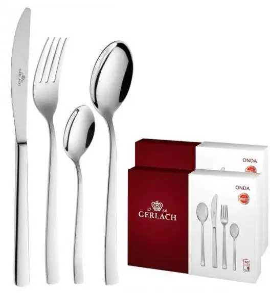 GERLACH ONDA Sztućce Komplet 136 el (2x68 el) pudełko / 24 osoby / połysk