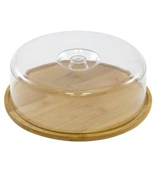 TADAR Okrągła deska z kloszem ⌀ 28 cm / drewno bambusowe 