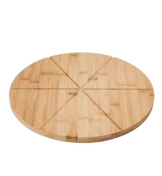 TADAR Zestaw do serwowania pizzy / 3 el / stal + drewno bambusowe