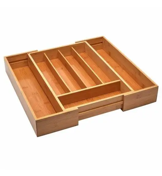 TADAR Rozsuwany wkład do szuflady/ pojemnik na sztućce / 5 lub 7 przegródek / drewno bambusowe
