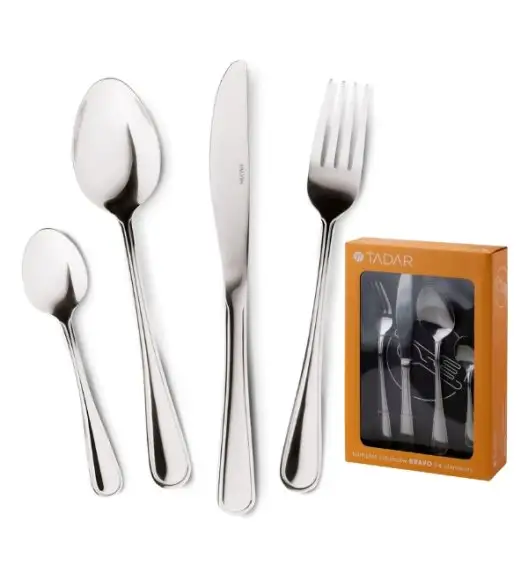 TADAR BRAVO Sztućce Komplet 24 el pudełko / 6 osób / połysk