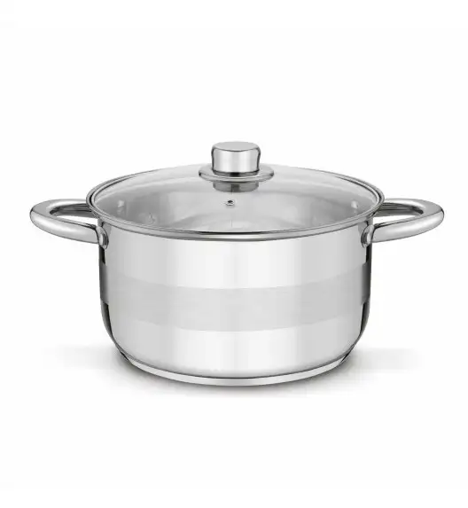 TADAR LUZON Garnek z pokrywką / 5,7 l / Ø 24 cm / stal nierdzewna, szkło 