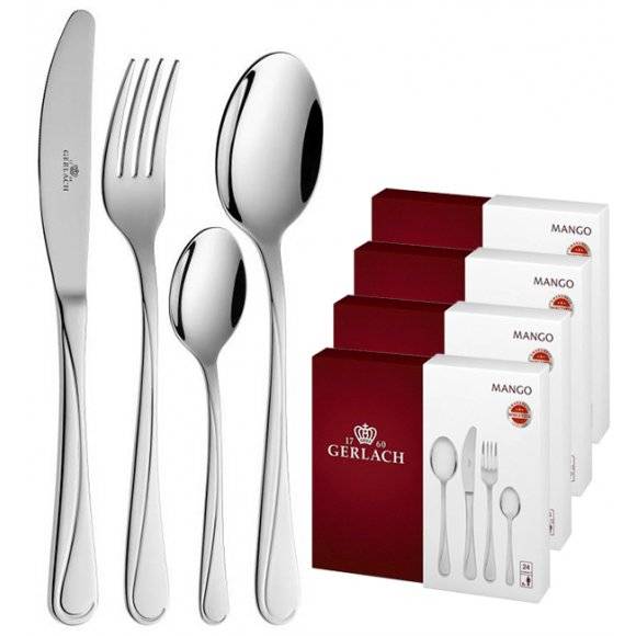 Gerlach Mango Sztućce Komplet 96 el pudełko dla 24 osób / połysk