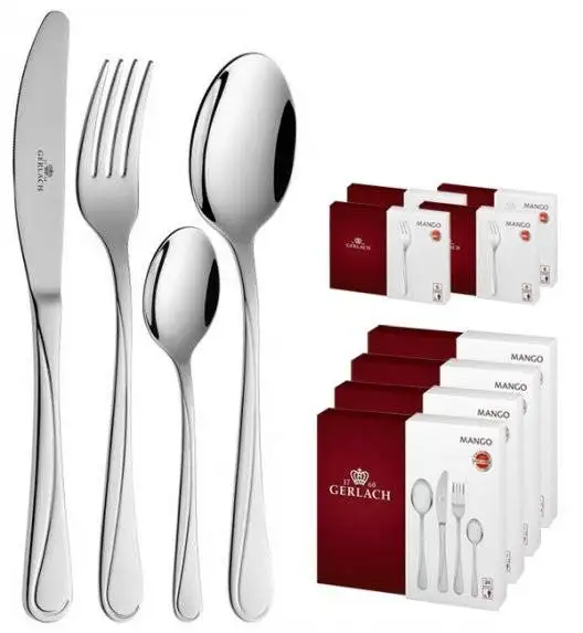 Gerlach Mango Sztućce Komplet 120 el (4x30) pudełko dla 24 osób / połysk