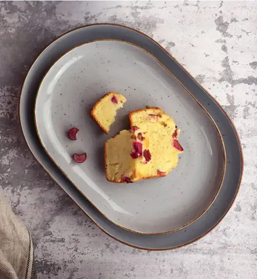 LUBIANA BOSS 6630Z Półmis 28 cm / szary / porcelana ręcznie malowana