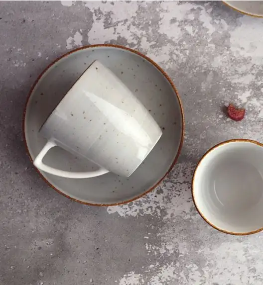 LUBIANA BOSS 6630Z Filiżanka 200 ml + spodek / szary / porcelana ręcznie malowana