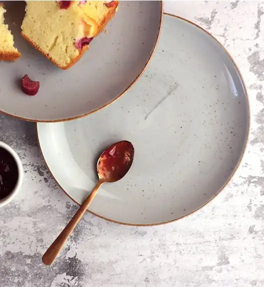 LUBIANA BOSS 6630Z Talerz deserowy 20,5 cm / szary / porcelana ręcznie malowana