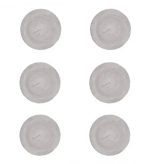 LUBIANA BOSS 6630Z Zestaw 6 talerzy deserowych 20,5 cm / szary / porcelana ręcznie malowana