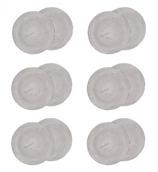 LUBIANA BOSS 6630Z Zestaw 12 talerzy deserowych 20,5 cm / szary / porcelana ręcznie malowana