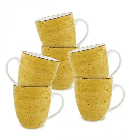 LUBIANA BOSS 6630J Kubek 380 ml / 6 os / 6 el / żółty / porcelana ręcznie malowana