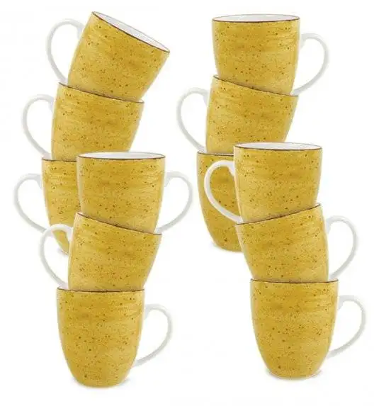 LUBIANA BOSS 6630J Kubek 380 ml / 12 os / 12 el / żółty / porcelana ręcznie malowana