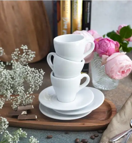 LUBIANA PAULA Komplet filiżanka do espresso 70 ml + spodek 12 cm / 6 os / 12 el / porcelana