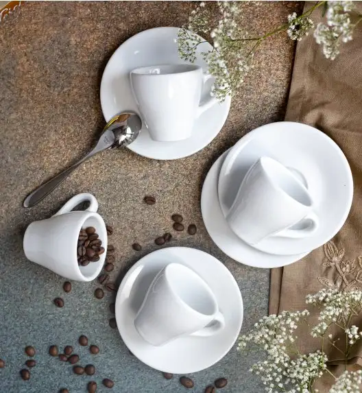 LUBIANA PAULA Komplet filiżanka do espresso 70 ml + spodek 12 cm / 6 os / 12 el / porcelana