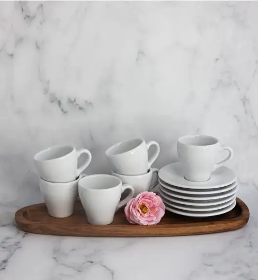 LUBIANA PAULA Komplet filiżanka do espresso 70 ml + spodek 12 cm / 6 os / 12 el / porcelana