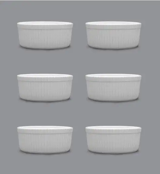 LUBIANA AMERYKA 6 x Czarka / salaterka z reliefem ø 9 cm / porcelana